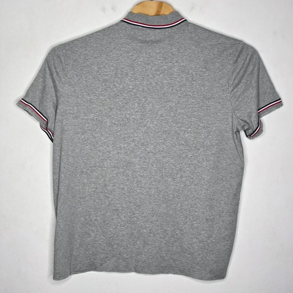 Polo Ralph Lauren Heather Gray Short Sleeve Stripe Polo Shirt Classic Soft XL